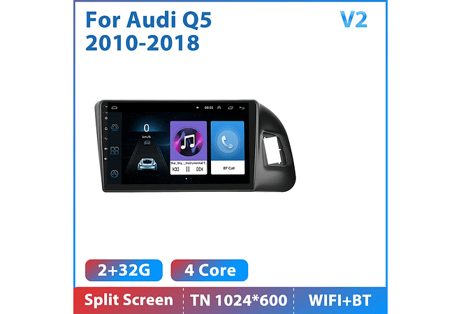 RD075 Android audi q5 2010-2018 1GB a 8GB RAM e 16GB a 128GB ROM com ou sem Carplay