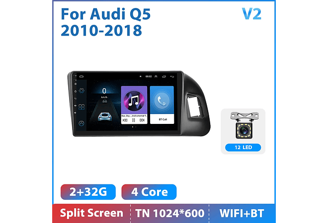 RD075 Android audi q5 2010-2018 1GB a 8GB RAM e 16GB a 128GB ROM com ou sem Carplay