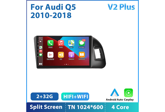 RD075 Android audi q5 2010-2018 1GB a 8GB RAM e 16GB a 128GB ROM com ou sem Carplay