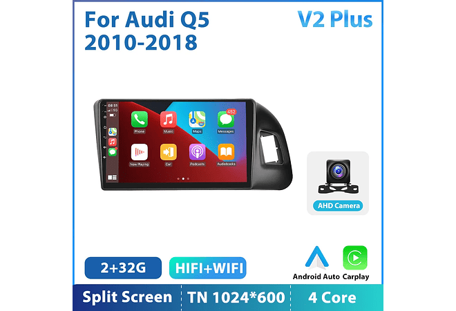 RD075 Android audi q5 2010-2018 1GB a 8GB RAM e 16GB a 128GB ROM com ou sem Carplay