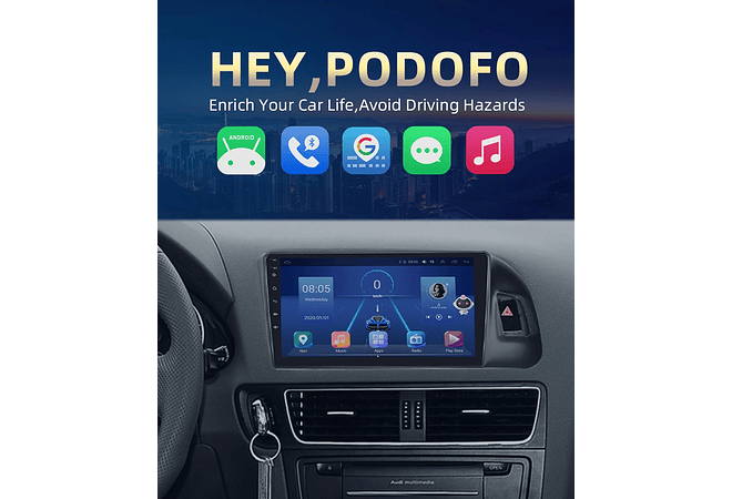 RD075 Android audi q5 2010-2018 1GB a 8GB RAM e 16GB a 128GB ROM com ou sem Carplay