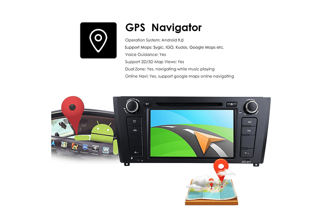RD077 Android BMW Serie 1 e87 e88 e82 e81 2004-2011 1GB a 8GB RAM e 16GB a 128GB ROM com ou sem Carplay