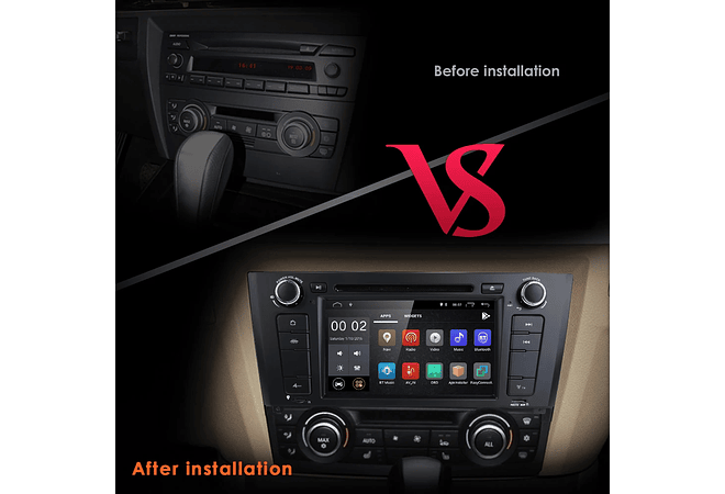 RD077 Android BMW Serie 1 e87 e88 e82 e81 2004-2011 1GB a 8GB RAM e 16GB a 128GB ROM com ou sem Carplay