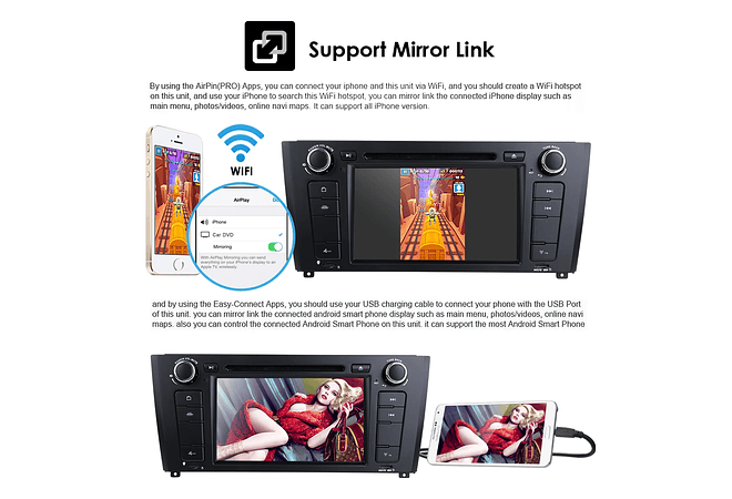 RD077 Android BMW Serie 1 e87 e88 e82 e81 2004-2011 1GB a 8GB RAM e 16GB a 128GB ROM com ou sem Carplay