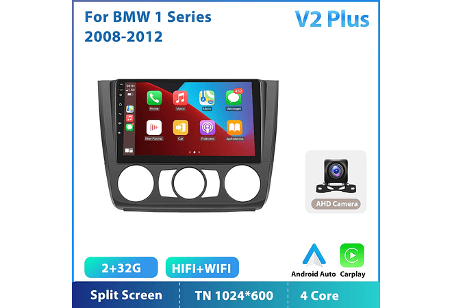 RD079 Android bmw bmw série 1 2008-2012 1GB a 8GB RAM e 16GB a 128GB ROM com ou sem Carplay