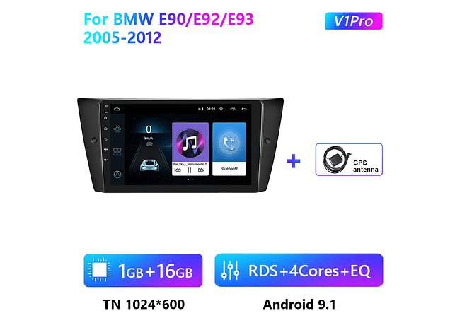 RD080 Android bmw e90 e92 e93 2005-2012 1GB a 8GB RAM e 16GB a 128GB ROM com ou sem Carplay
