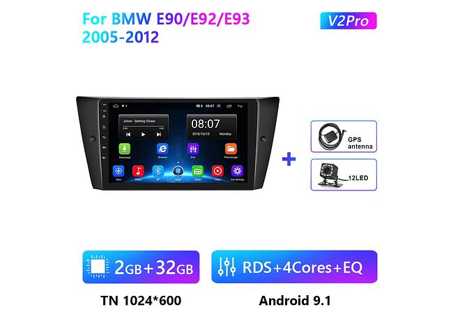 RD080 Android bmw e90 e92 e93 2005-2012 1GB a 8GB RAM e 16GB a 128GB ROM com ou sem Carplay