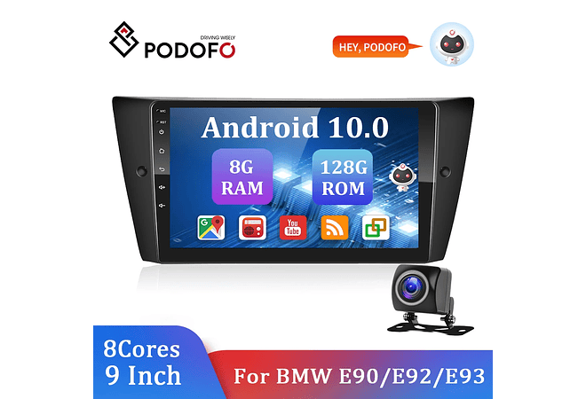 RD080 Android bmw e90 e92 e93 2005-2012 1GB a 8GB RAM e 16GB a 128GB ROM com ou sem Carplay