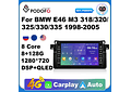 RD081 Android bmw e46 m3 318/320/325/330/335 1998-2005 1GB a 8GB RAM e 16GB a 128GB ROM com ou sem Carplay