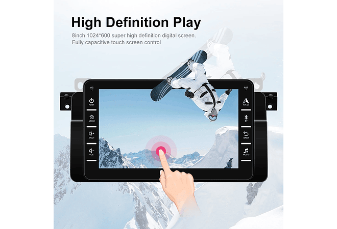 RD081 Android bmw e46 m3 318/320/325/330/335 1998-2005 1GB a 8GB RAM e 16GB a 128GB ROM com ou sem Carplay