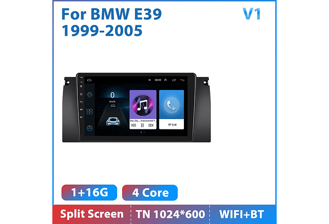 RD082 Android bmw e39 1999-2005 1GB a 8GB RAM e 16GB a 128GB ROM com ou sem Carplay