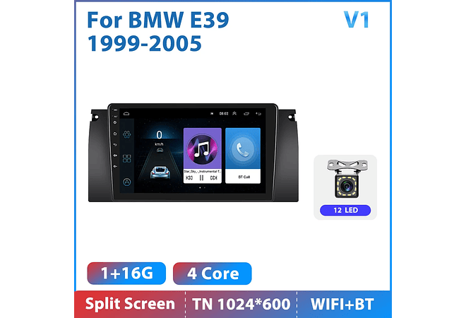RD082 Android bmw e39 1999-2005 1GB a 8GB RAM e 16GB a 128GB ROM com ou sem Carplay