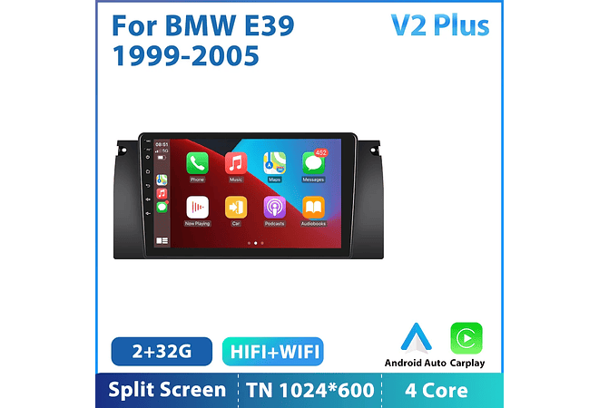 RD082 Android bmw e39 1999-2005 1GB a 8GB RAM e 16GB a 128GB ROM com ou sem Carplay