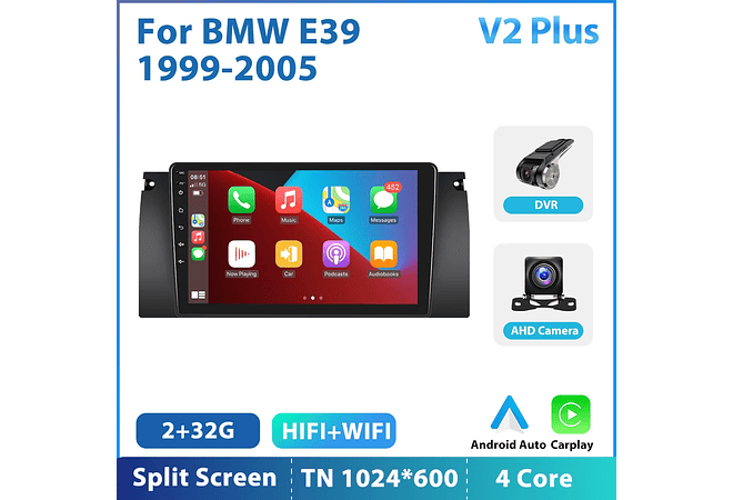 RD082 Android bmw e39 1999-2005 1GB a 8GB RAM e 16GB a 128GB ROM com ou sem Carplay