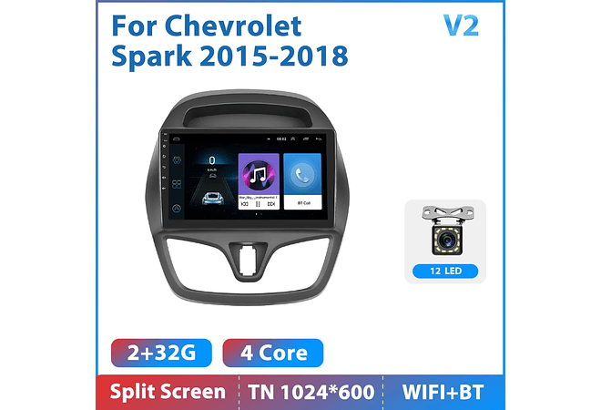 RD084 Android chevrolet spark 2015-2018 1GB a 8GB RAM e 16GB a 128GB ROM com ou sem Carplay