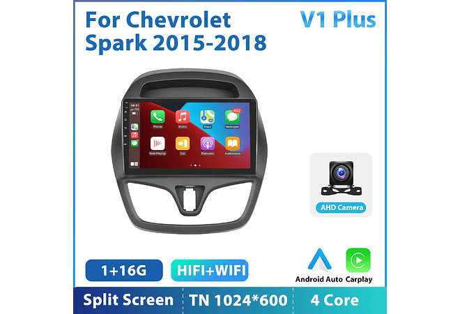 RD084 Android chevrolet spark 2015-2018 1GB a 8GB RAM e 16GB a 128GB ROM com ou sem Carplay