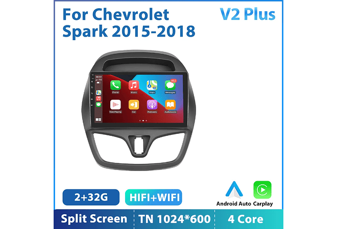 RD084 Android chevrolet spark 2015-2018 1GB a 8GB RAM e 16GB a 128GB ROM com ou sem Carplay