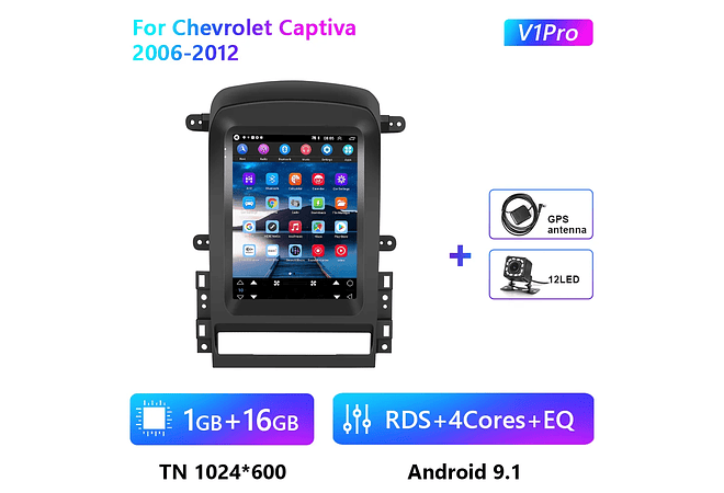 RD087 Android chevrolet captiva 2006-2012 1GB a 8GB RAM e 16GB a 128GB ROM com ou sem Carplay