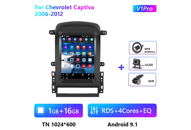 RD087 Android chevrolet captiva 2006-2012 1GB a 8GB RAM e 16GB a 128GB ROM com ou sem Carplay