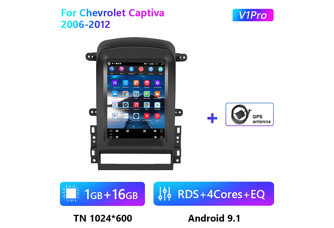 RD087 Android chevrolet captiva 2006-2012 1GB a 8GB RAM e 16GB a 128GB ROM com ou sem Carplay