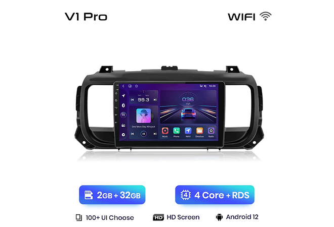 RD089 Android citroen jumpy 3 spacetourer 2018-2020 1GB a 8GB RAM e 16GB a 128GB ROM com ou sem Carplay