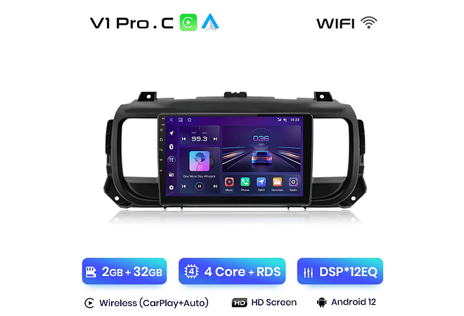 RD089 Android citroen jumpy 3 spacetourer 2018-2020 1GB a 8GB RAM e 16GB a 128GB ROM com ou sem Carplay