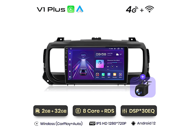 RD089 Android citroen jumpy 3 spacetourer 2018-2020 1GB a 8GB RAM e 16GB a 128GB ROM com ou sem Carplay