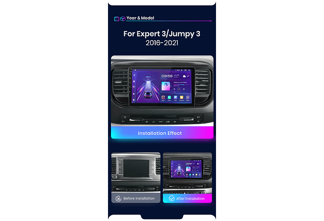 RD089 Android citroen jumpy 3 spacetourer 2018-2020 1GB a 8GB RAM e 16GB a 128GB ROM com ou sem Carplay