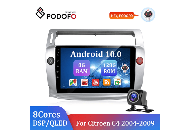 RD090 Android citroen C4 c-triomphe c-quatre 2004-2009 1GB a 8GB RAM e 16GB a 128GB ROM com ou sem Carplay