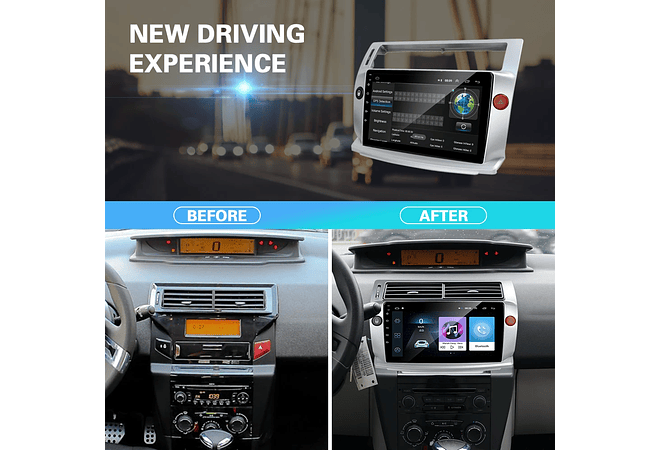 RD090 Android citroen C4 c-triomphe c-quatre 2004-2009 1GB a 8GB RAM e 16GB a 128GB ROM com ou sem Carplay