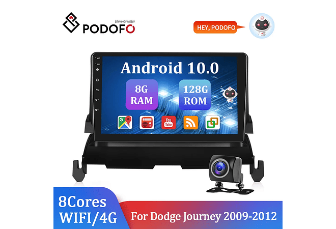 RD091 Android dodge journey 2009-2012 1GB a 8GB RAM e 16GB a 128GB ROM com ou sem Carplay