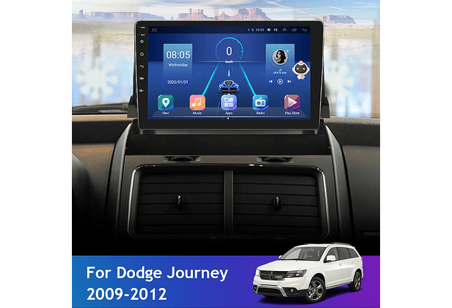 RD091 Android dodge journey 2009-2012 1GB a 8GB RAM e 16GB a 128GB ROM com ou sem Carplay