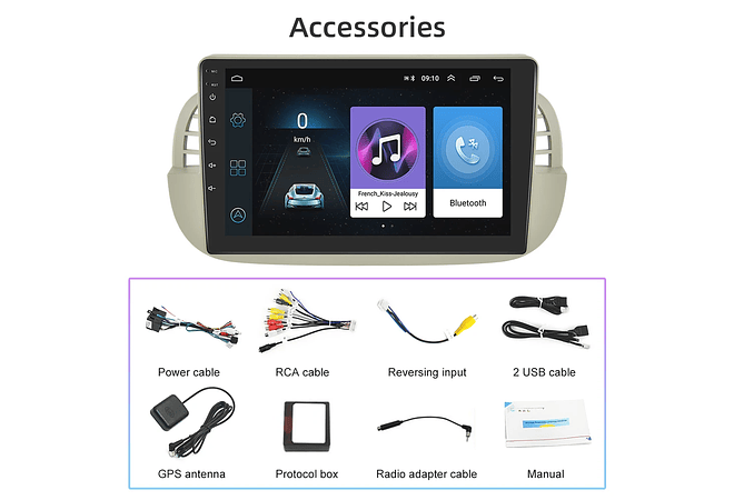 RD093 Android fiat 500 2007-2014 1GB a 8GB RAM e 16GB a 128GB ROM com ou sem Carplay