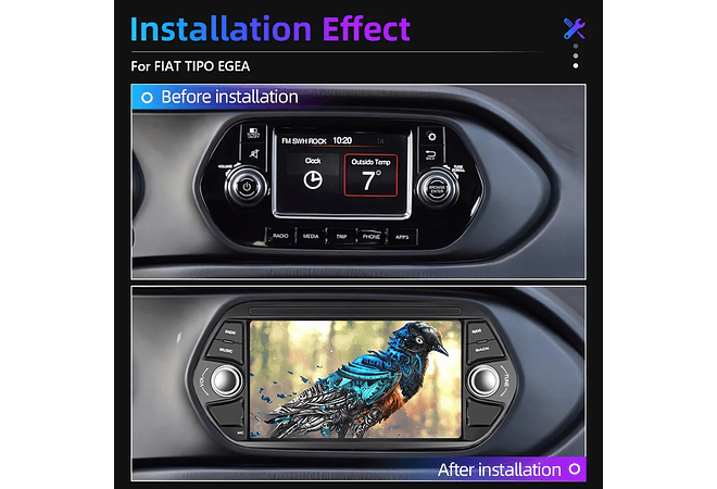 RD094 Android fiat tipo egea 2015-2017 1GB a 8GB RAM e 16GB a 128GB ROM com ou sem Carplay