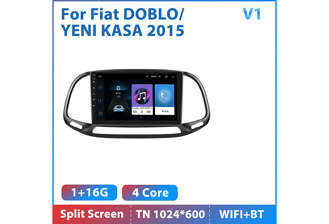 RD095 Android fiat doblo yeni kasa 2015 1GB a 8GB RAM e 16GB a 128GB ROM com ou sem Carplay