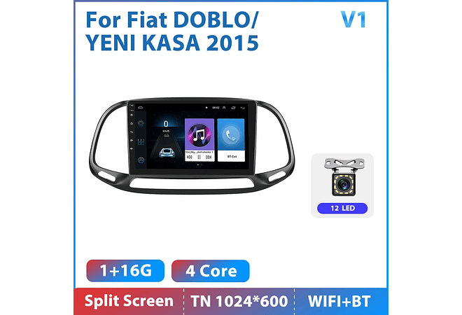 RD095 Android fiat doblo yeni kasa 2015 1GB a 8GB RAM e 16GB a 128GB ROM com ou sem Carplay