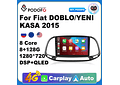 RD095 Android fiat doblo yeni kasa 2015 1GB a 8GB RAM e 16GB a 128GB ROM com ou sem Carplay