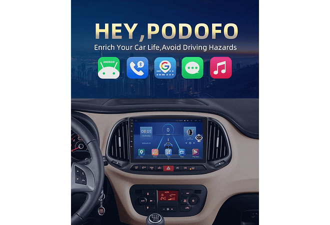 RD095 Android fiat doblo yeni kasa 2015 1GB a 8GB RAM e 16GB a 128GB ROM com ou sem Carplay