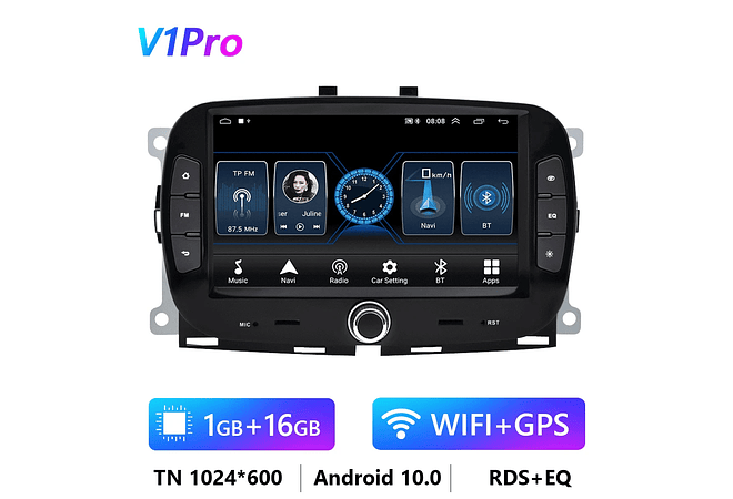 RD096 Android fiat 500 2018-2019 1GB a 8GB RAM e 16GB a 128GB ROM com ou sem Carplay8-2019 1GB a 8GB RAM e 16GB a 128GB ROM com ou sem Carplay