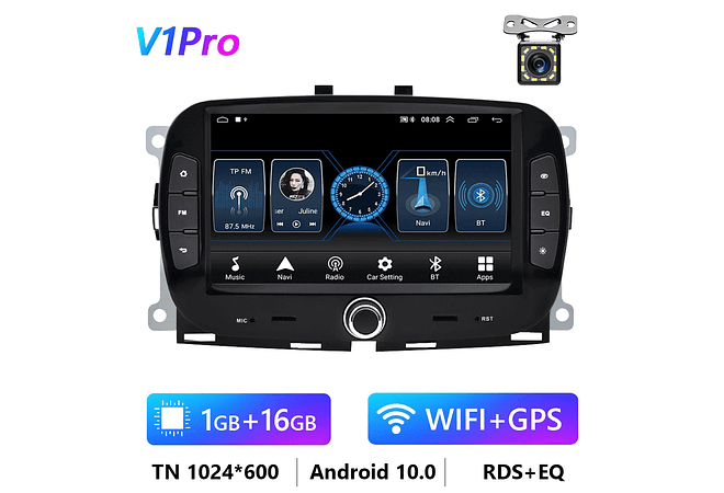 RD096 Android fiat 500 2018-2019 1GB a 8GB RAM e 16GB a 128GB ROM com ou sem Carplay8-2019 1GB a 8GB RAM e 16GB a 128GB ROM com ou sem Carplay