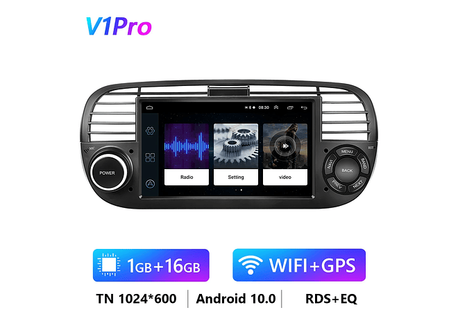 RD096 Android fiat 500 2018-2019 1GB a 8GB RAM e 16GB a 128GB ROM com ou sem Carplay8-2019 1GB a 8GB RAM e 16GB a 128GB ROM com ou sem Carplay