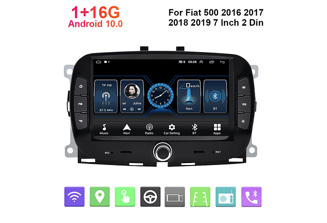 RD096 Android fiat 500 2018-2019 1GB a 8GB RAM e 16GB a 128GB ROM com ou sem Carplay8-2019 1GB a 8GB RAM e 16GB a 128GB ROM com ou sem Carplay