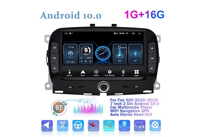 RD096 Android fiat 500 2018-2019 1GB a 8GB RAM e 16GB a 128GB ROM com ou sem Carplay8-2019 1GB a 8GB RAM e 16GB a 128GB ROM com ou sem Carplay