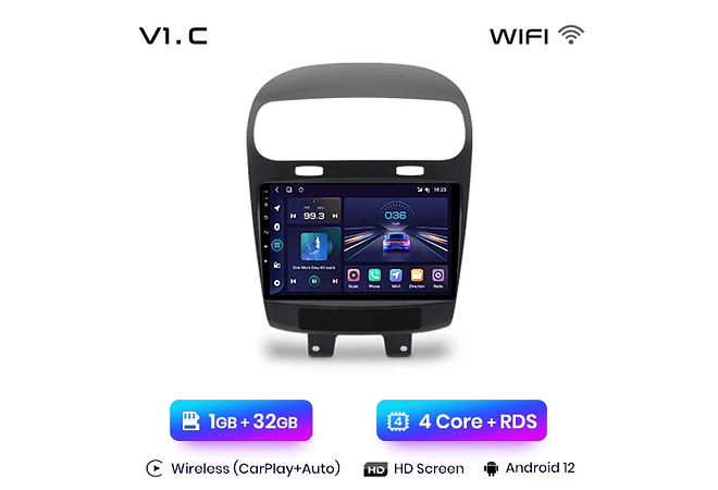 RD097 Android Fiat freemont 2012-2020 1GB a 8GB RAM e 16GB a 128GB ROM com ou sem Carplay