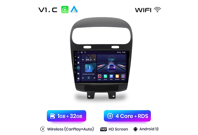 RD097 Android Fiat freemont 2012-2020 1GB a 8GB RAM e 16GB a 128GB ROM com ou sem Carplay