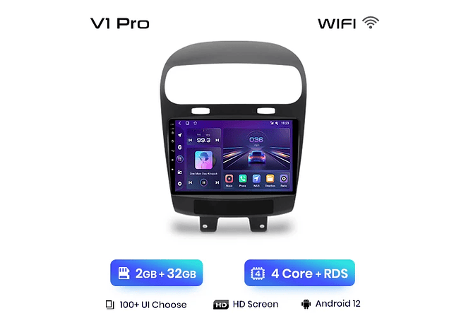 RD097 Android Fiat freemont 2012-2020 1GB a 8GB RAM e 16GB a 128GB ROM com ou sem Carplay