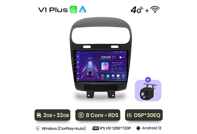 RD097 Android Fiat freemont 2012-2020 1GB a 8GB RAM e 16GB a 128GB ROM com ou sem Carplay