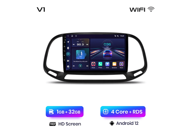 RD095 Android fiat doblo yeni kasa 2015 1GB a 8GB RAM e 16GB a 128GB ROM com ou sem Carplay