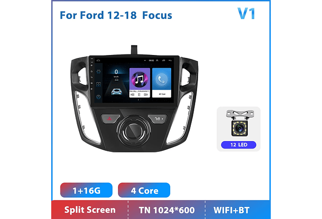 RD099 Android ford focus 2012-2018 1GB a 8GB RAM e 16GB a 128GB ROM com ou sem Carplay