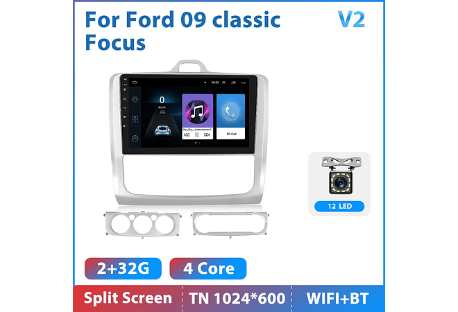 RD102 Android ford focus 2 mk2 2004-2011 1GB a 8GB RAM e 16GB a 128GB ROM com ou sem Carplay